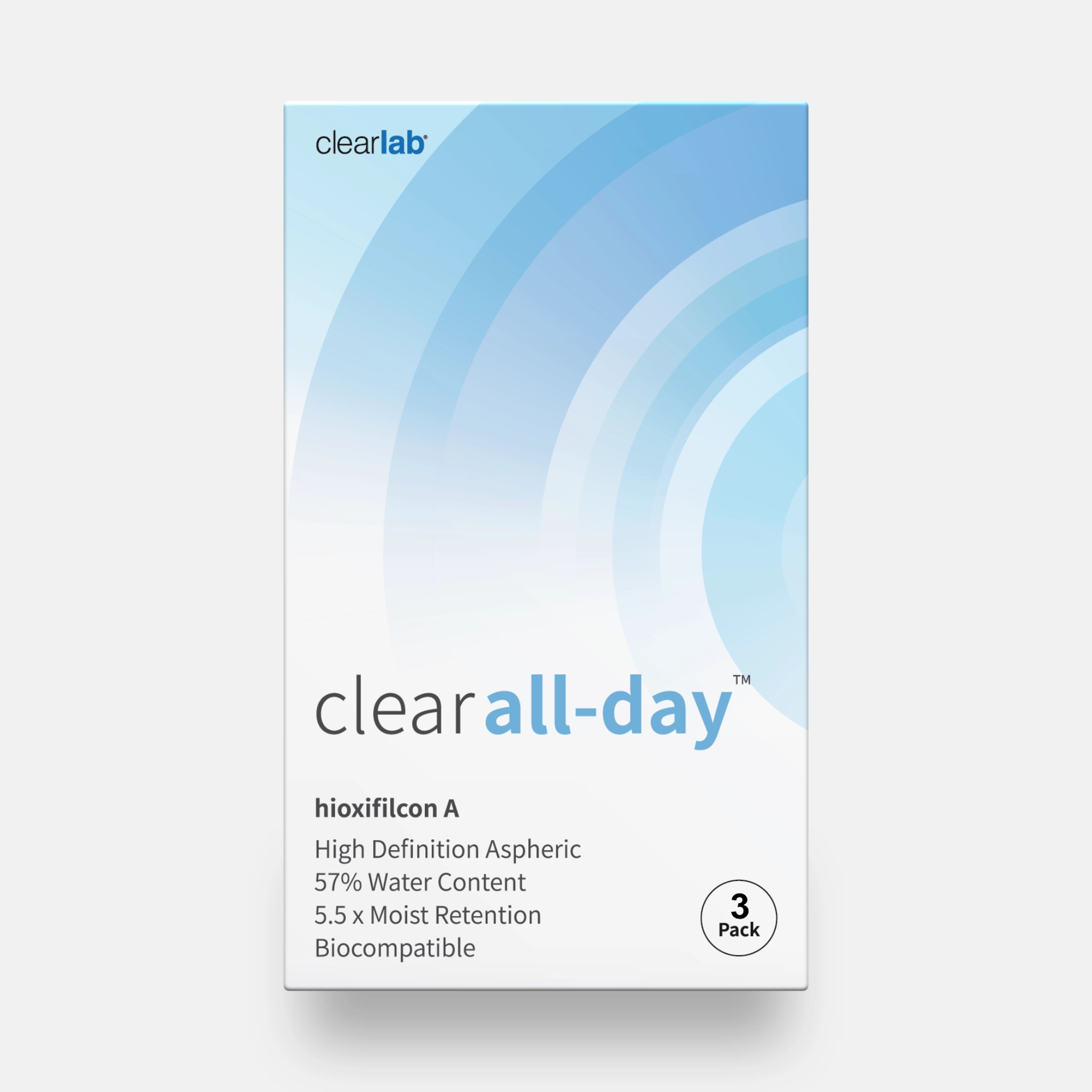 Contact lenses clear all-day™ in 3 pack
